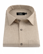 Premium Linen Blend Chikoo Colour Men's Shirt