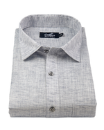 Linen Texture Ash Grey Colour Men's Shirt