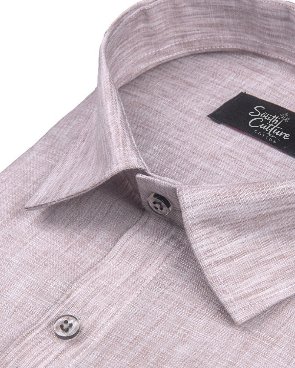 Cotton Linen Light Lavender Colour Shirt for Men