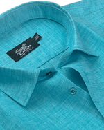 Linen Texture Sky Colour Men's Shirt