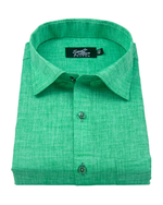Linen Texture Teal Green Colour Men's Shirt