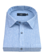 Cotton Linen Ice Blue Colour Shirt for Men