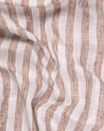 Linen White With Brown Colour Patta Print Shirt For Men