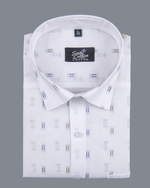 Linen Butta Micro Geometric Print Men Shirt