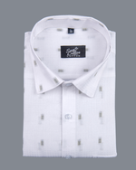 Linen Butta Micro Check Print Mehndi Touch Men Shirt