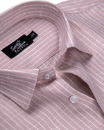 Baby Pink Colour Cotton Shirt With Fine White Stripe Men Shirt