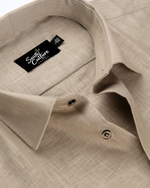 Premium Linen Blend Chikoo Colour Men's Shirt