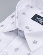 Linen Butta Geo Dot Print Navy Blue Men Shirt