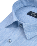 Cotton Linen Ice Blue Colour Shirt for Men