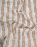 Linen White With Fawn Colour Patta Print Shirt For Men