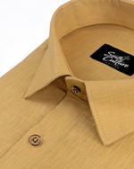 Premium Linen Blend Mustrud Yellow Colour Men's Shirt