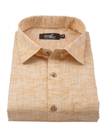 Linen Texture Light Mustard Colour Men's Shirt