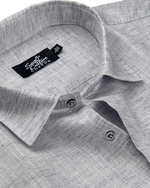 Linen Texture Ash Grey Colour Men's Shirt