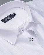 Linen Cotton Pure White Colour Men's Shirt
