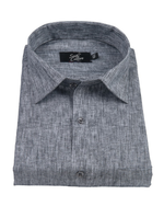 Cotton Linen Dark Gray Colour Shirt for Men