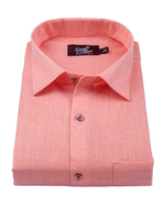 Linen Texture Peach Pink Colour Men's Shirt