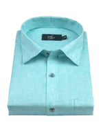 Cotton Linen Aqua Blue Colour Shirt for Men