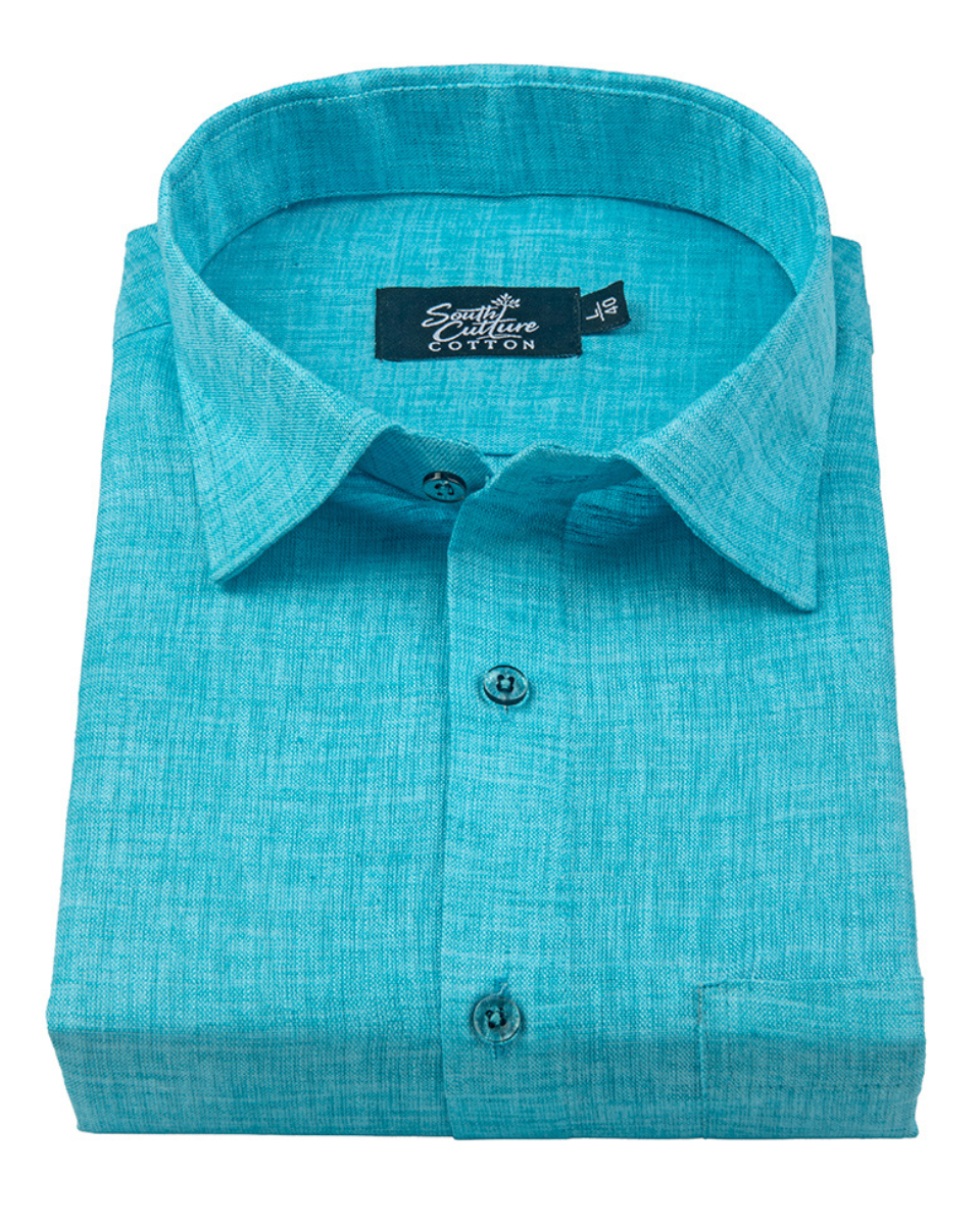 Linen Texture Sky Colour Men's Shirt