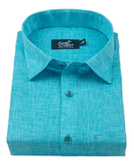 Linen Texture Sky Colour Men's Shirt