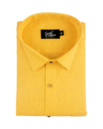 Premium Linen Blend Gold Yellow Colour Men's Shirt