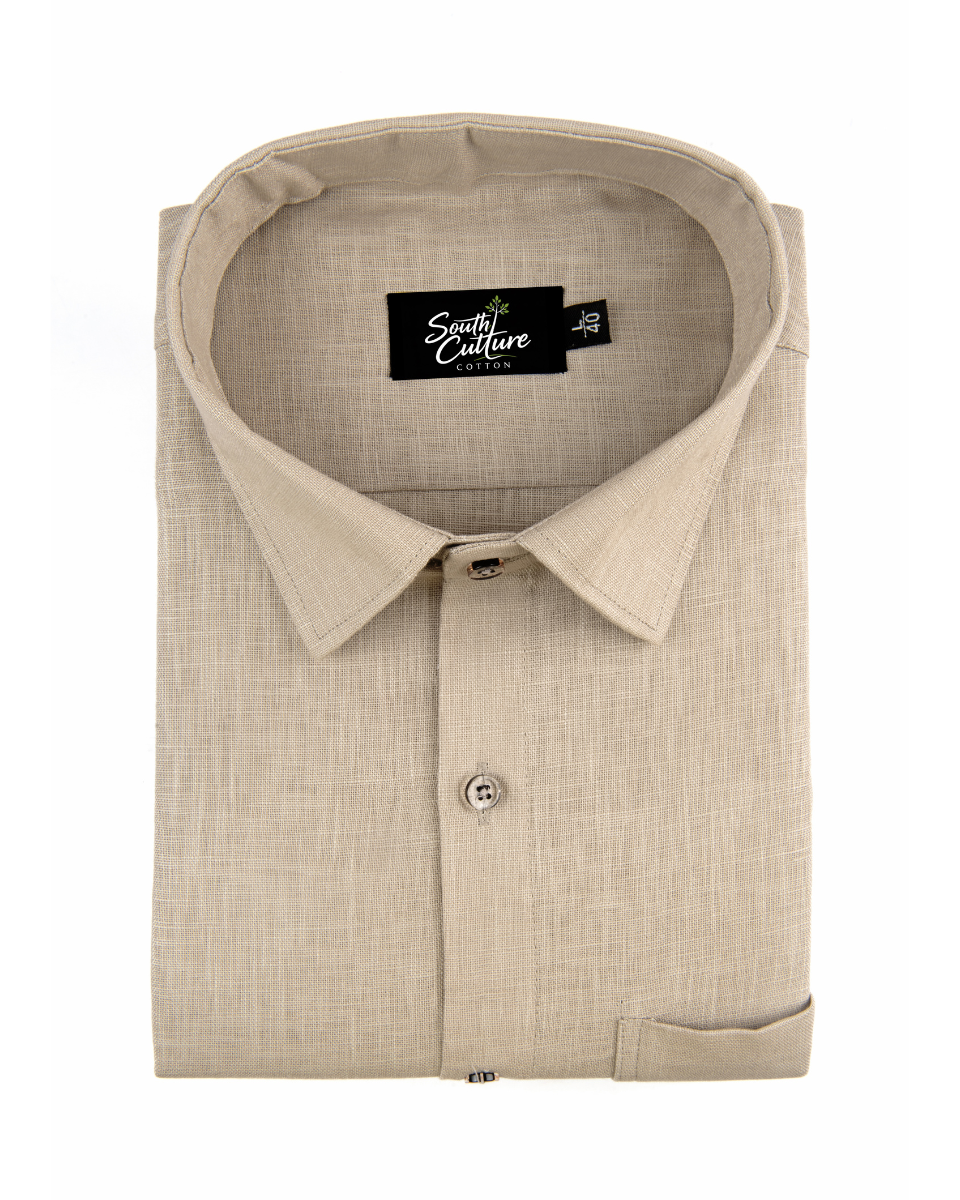 Premium Linen Blend Chikoo Colour Men's Shirt