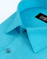 Premium Linen Blend Sky Colour Men's Shirt