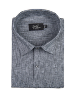 Cotton Linen Dark Gray Colour Shirt for Men