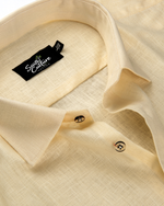Premium Linen Blend Cream Colour Men's Shirt