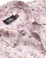 Italian Linen Leaf Whisper Print Dusty Rose Color