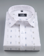 Linen Butta Micro Geometric Print Men Shirt