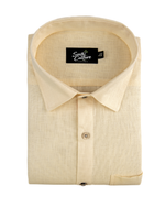 Premium Linen Blend Cream Colour Men's Shirt