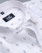 Linen Butta Micro Geometric Print Men Shirt