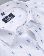 Linen Butta Dot Print Blue Men Shirt