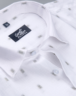 Linen Butta Micro Check Print Mehndi Touch Men Shirt