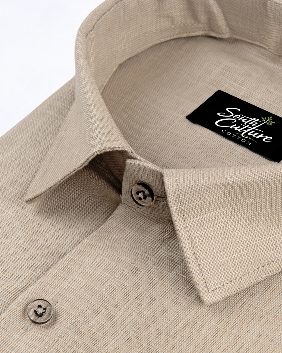 Premium Linen Blend Chikoo Colour Men's Shirt
