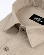Premium Linen Blend Chikoo Colour Men's Shirt
