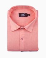 Linen Texture Peach Pink Colour Men's Shirt