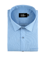 Premium Linen Blend Sky Blue Colour Men's Shirt