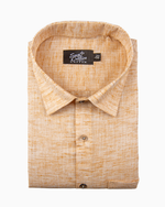 Linen Texture Light Mustard Colour Men's Shirt