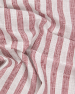 Linen White Pink Colour Patta Print Shirt For Men