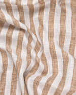 Linen White With Brown Colour Patta Print Shirt For Men