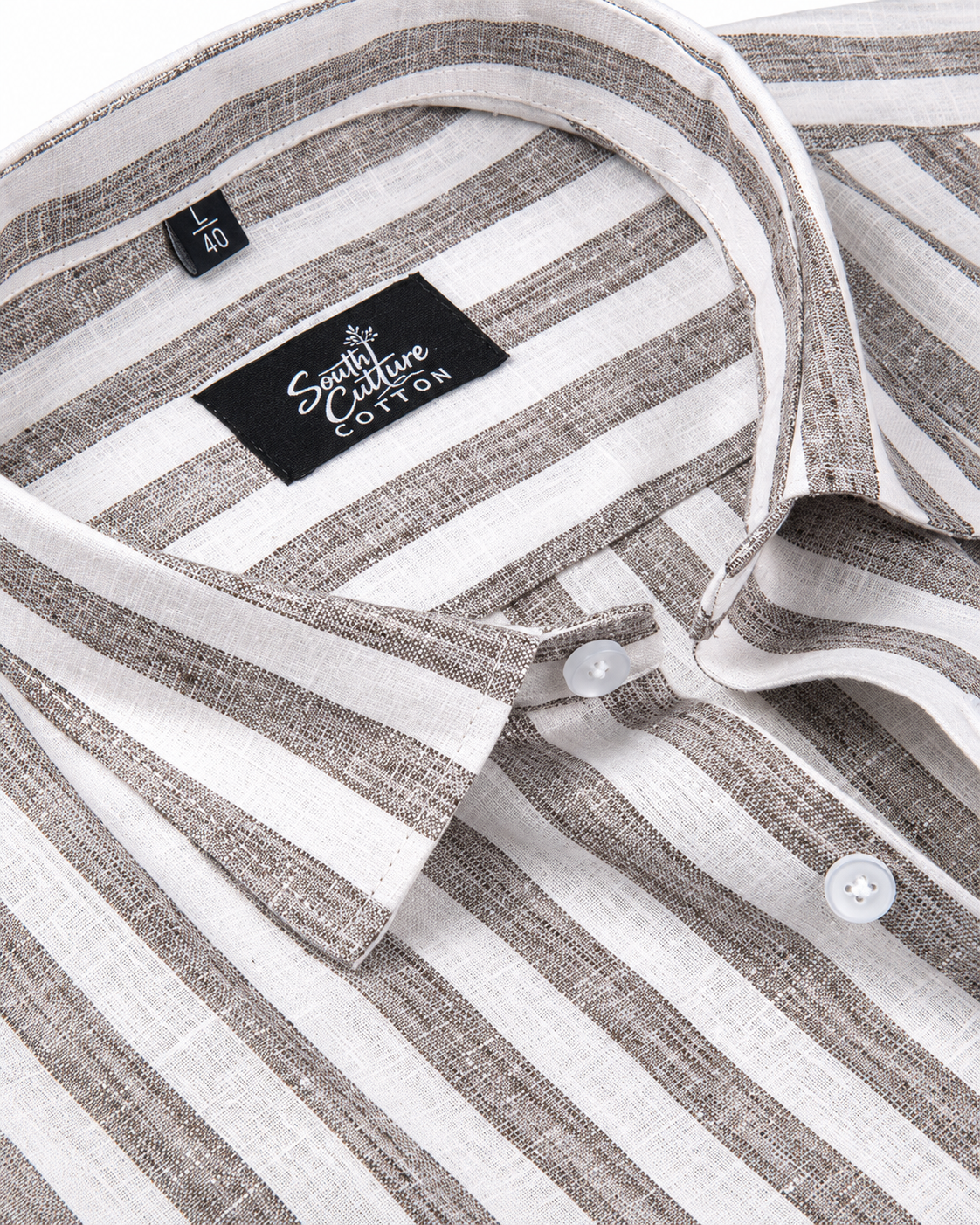 Linen White With Dusty Colour Patta Print Shirt For Men