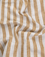 Linen White With Fawn Colour Patta Print Shirt For Men