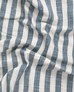 Linen White With Carbon Blue Colour Patta Print For Men