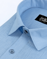 Premium Linen Blend Sky Blue Colour Men's Shirt