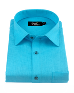 Premium Linen Blend Sky Colour Men's Shirt