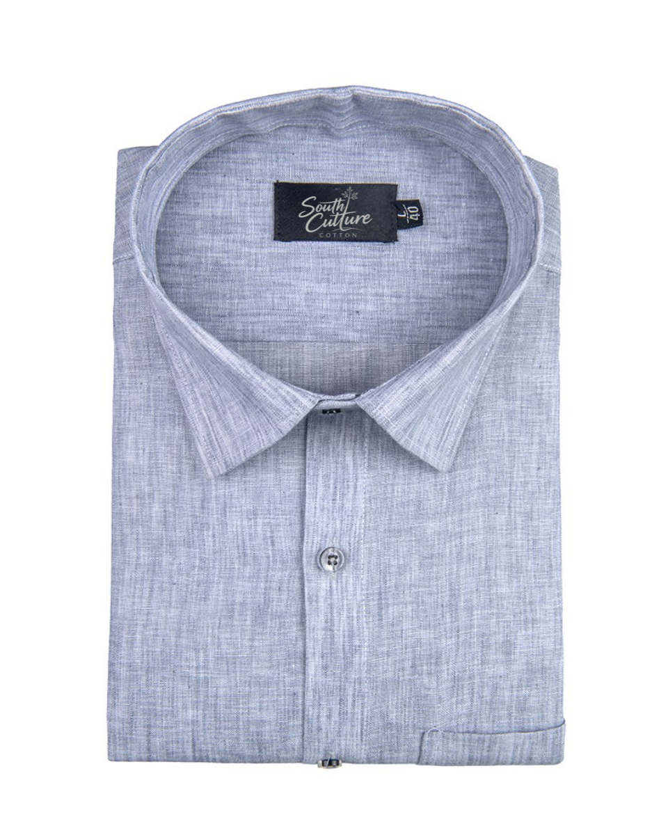 Cotton Linen Sky Blue Colour Shirt for Men