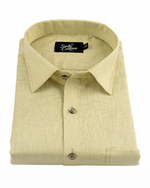 Premium Linen Blend Vanilla Colour Men's Shirt