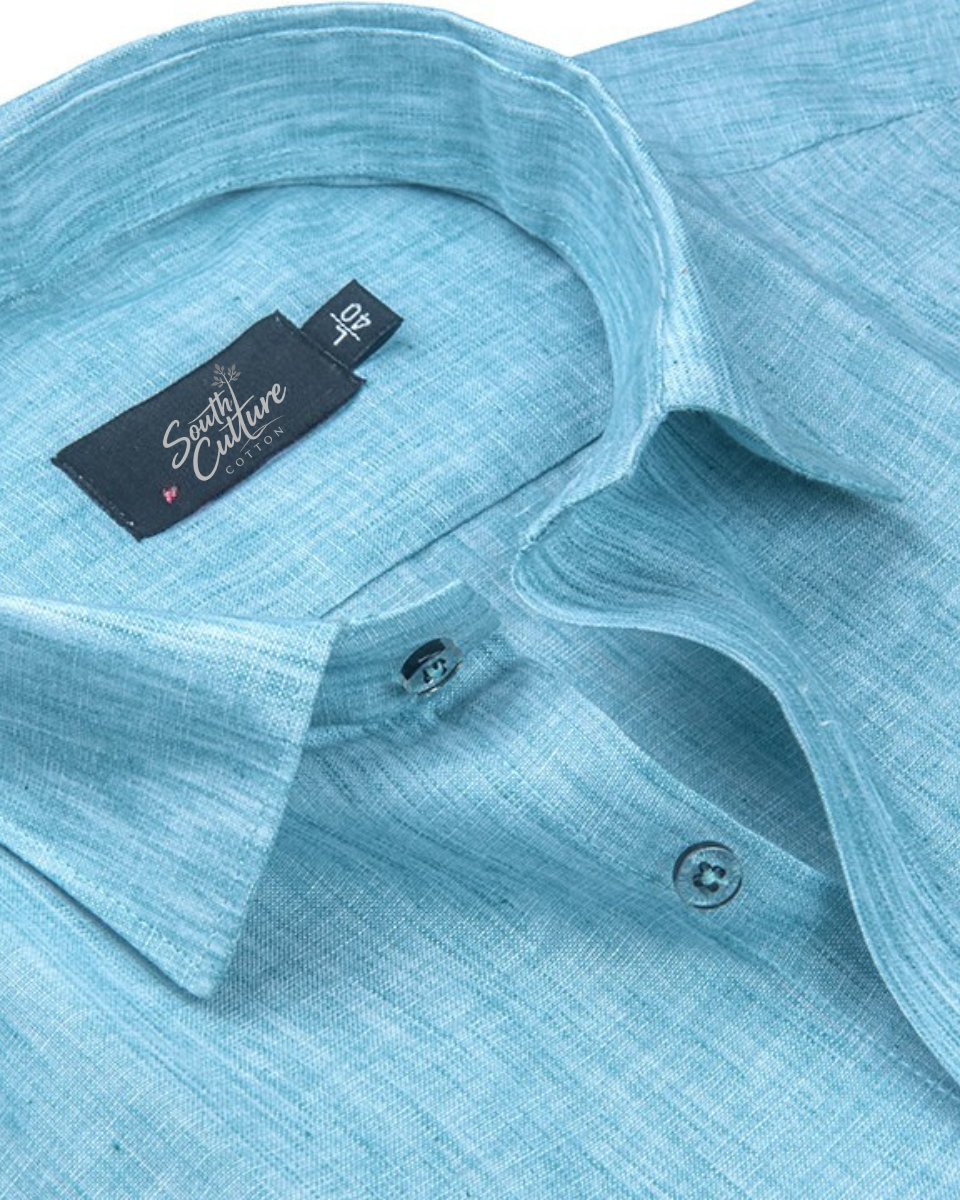 Cotton Linen Sky Gray Colour Shirt for Men