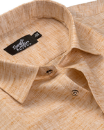 Linen Texture Light Mustard Colour Men's Shirt